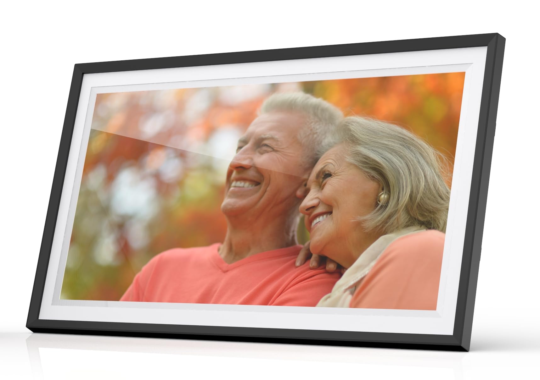 Cytem Digitaler Bilderrahmen 15.6 Zoll mit WLAN & Frameo App, 64GB Speicher, Bewegungssensor, automatische Bilddrehung, IPS Touchscreen 1920x1080, SchwarzWeiß