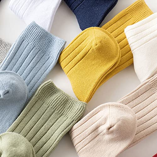 3 Pairs Baby Boys Girls Knee High Socks Ribbed Long Stockings Infant Toddler Cotton Socks4