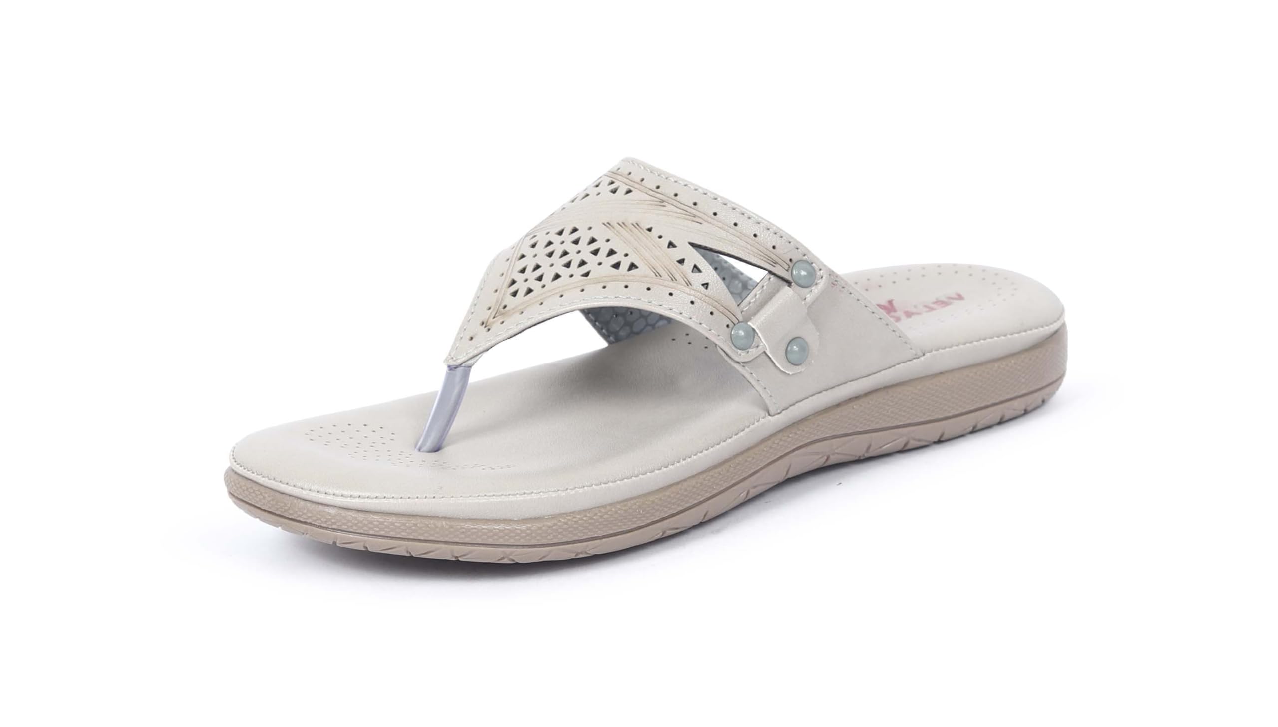 VELACARE Women's Laser Cut Designer Flip Flop Slippers-image-5