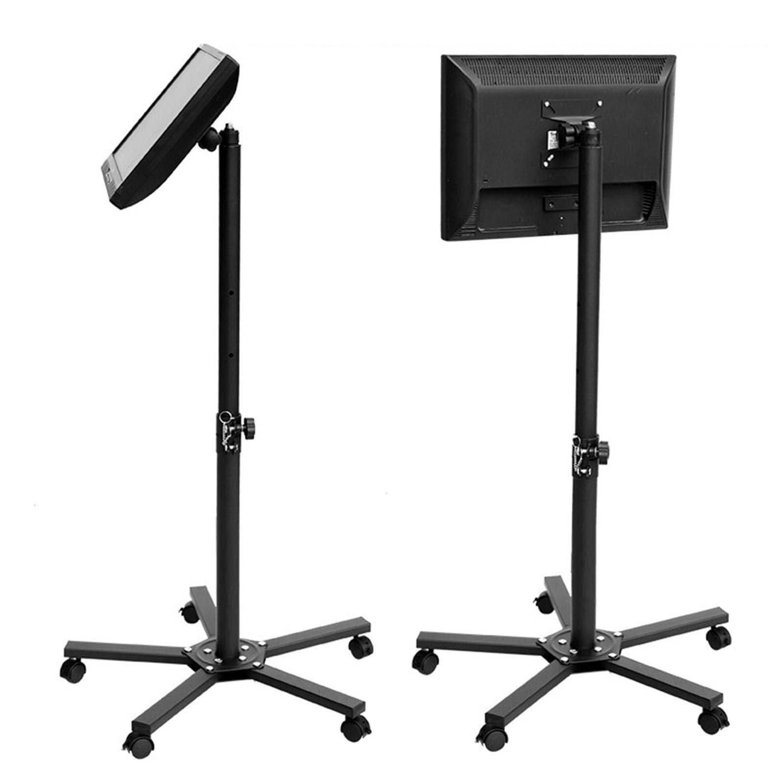WDSOPK for 14-27 Inch Screens Mobile Tv Cart - Mobile Flat Panel Monitor Floor Stand with Wheels, Adjustable Tilt Rolling Tv Stand, Max Vesa 100X100Mm, 360° Universal Rotation