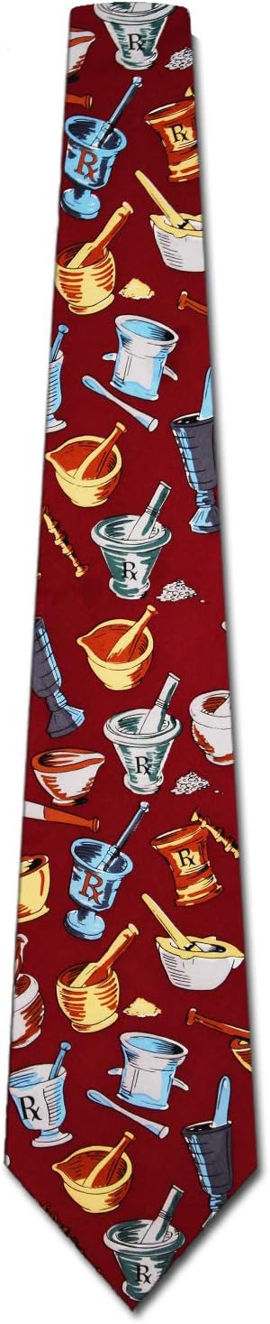 Medical Themed Tie Medical Icons Necktie Doctors Tie Red Neck tie