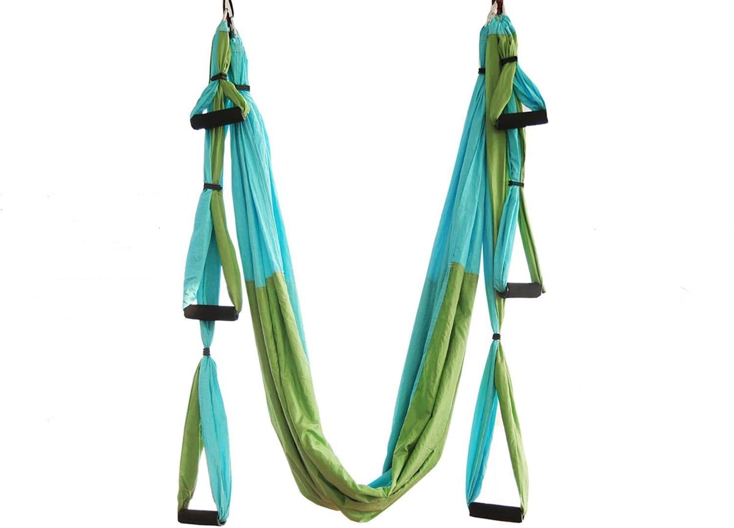 Hamac De Yoga Aérien 150x280 Cm - Pour Yoga Anti-gravité, Balançoire Relaxante, Capacité 200 Kg, Avec Ferrures En Inox, Vert - 13