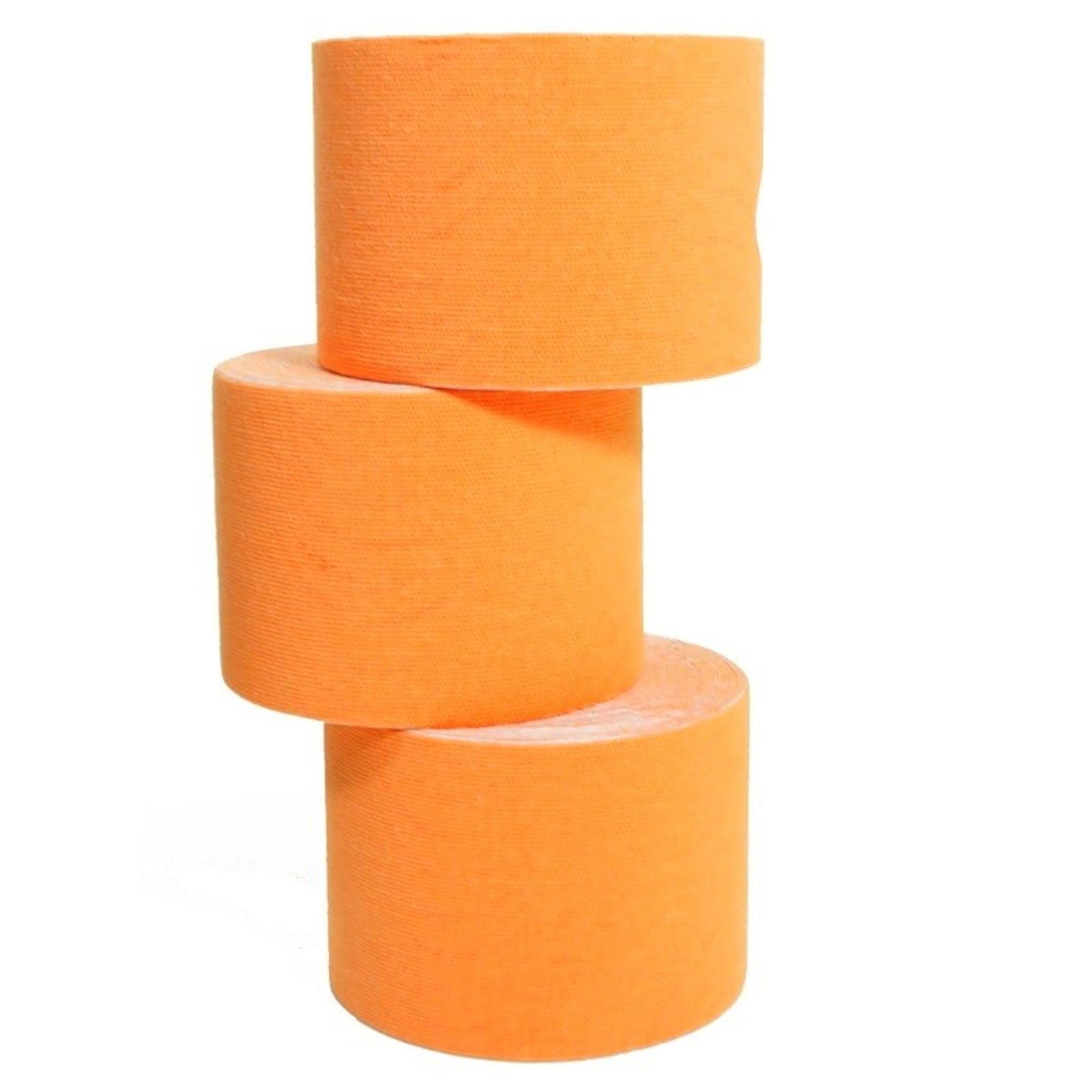 Lot de 4 rouleaux de bande kinésiologique - 5 m x 5 cm - 12 couleurs, orange
