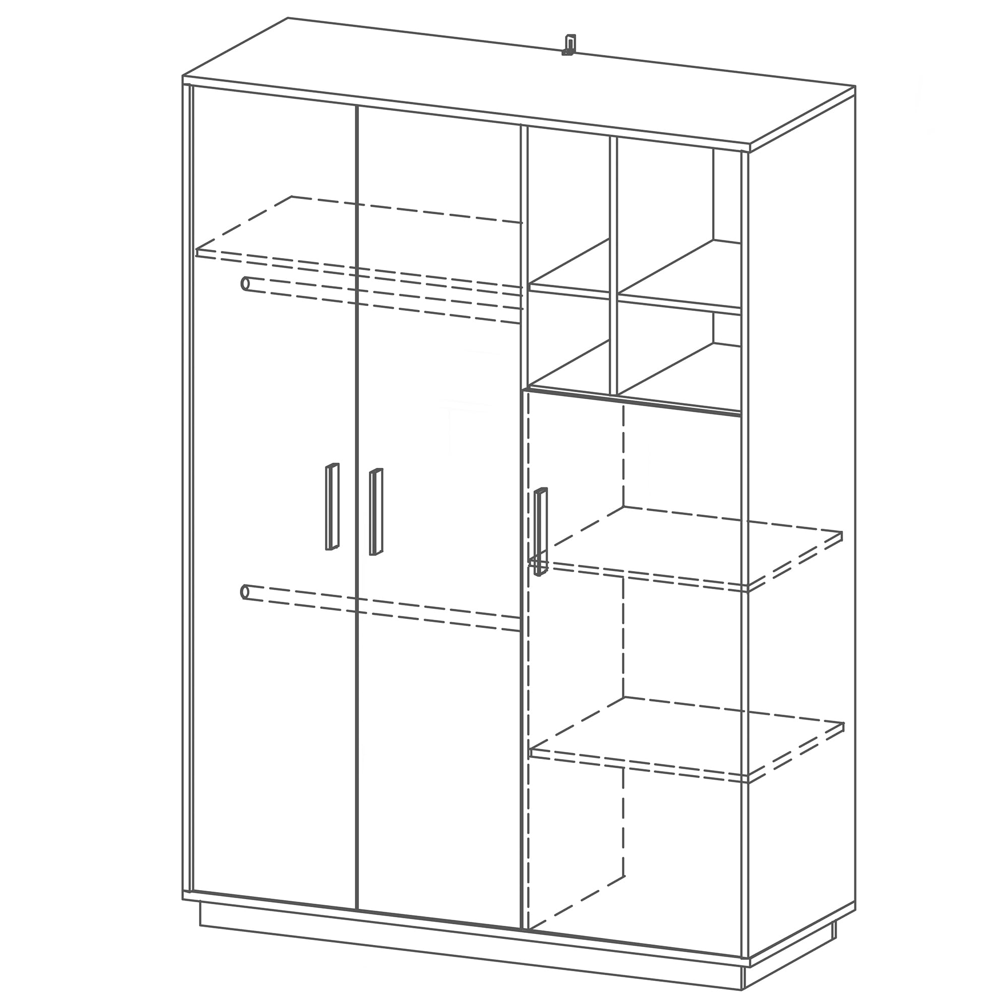 roba Chambre Bébé Complète Olaf - Lit Évolutif 70 x 140 cm + Commode à Langer + Armoire à 3 Portes - Blanc / Décor Bois