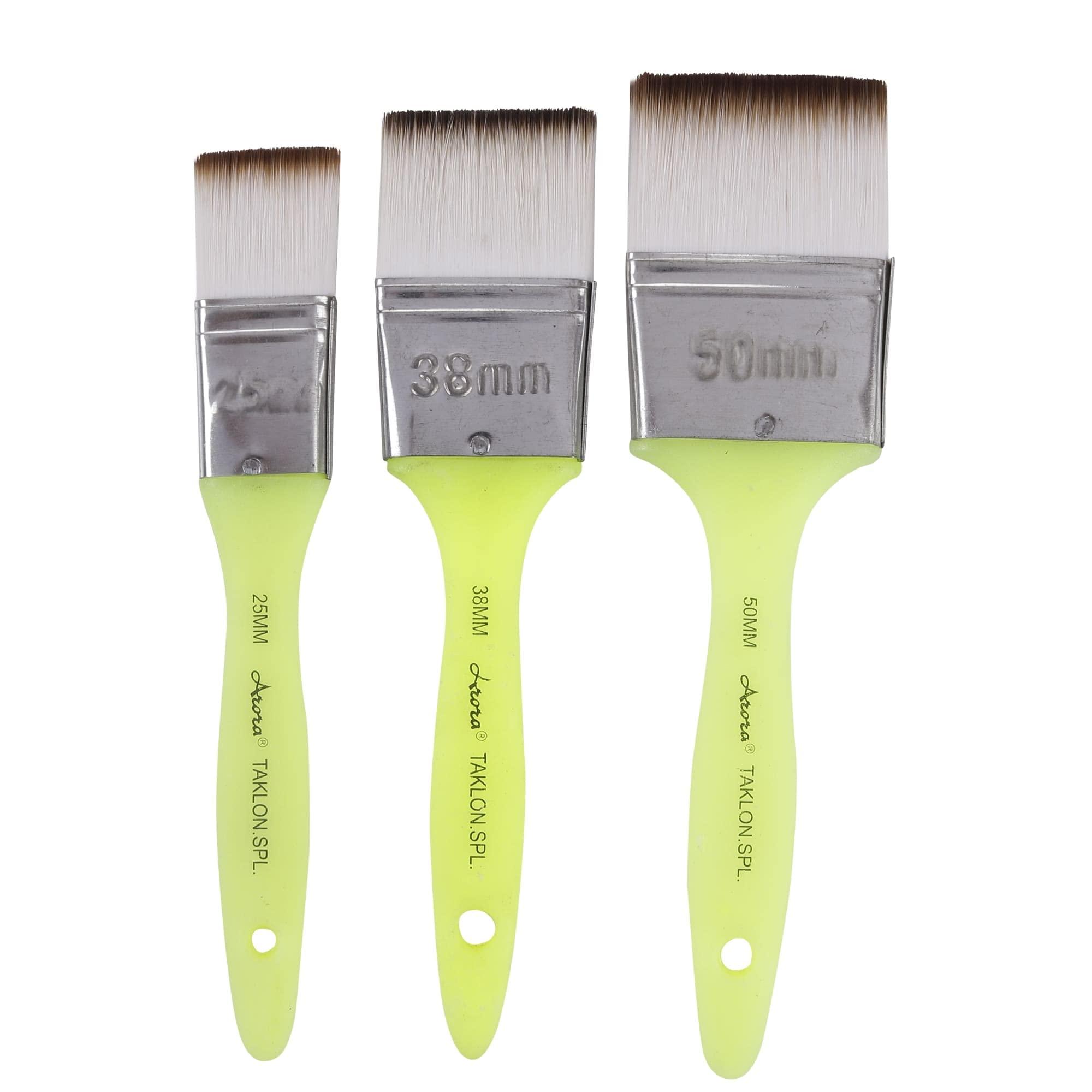 Arora Flat Synthetic Paint Brushes of 3 pc for Watercolor and Acrylic Painting 1,1.5 and 2 Inch Size 1