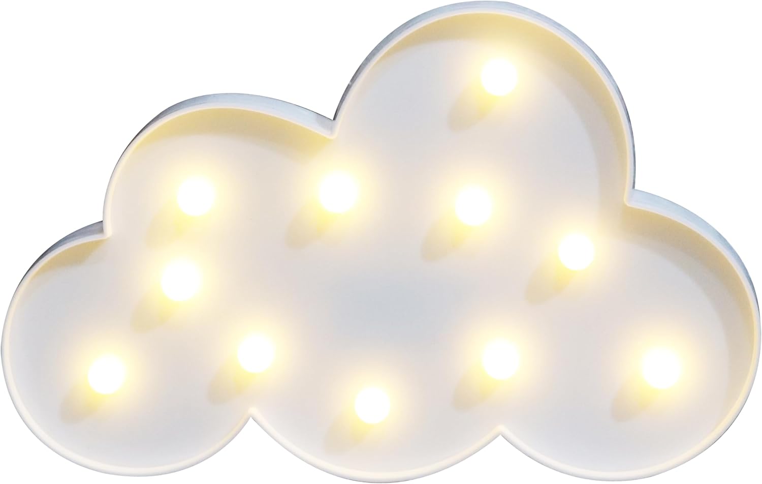 White LED Cloud Marquee Signs, Light Up Cloud Decorative Signs Hanging Hole Nursery Room Night Light for Baby Shower, Party Supply, Christmas Decor-White - Image 1 of 7