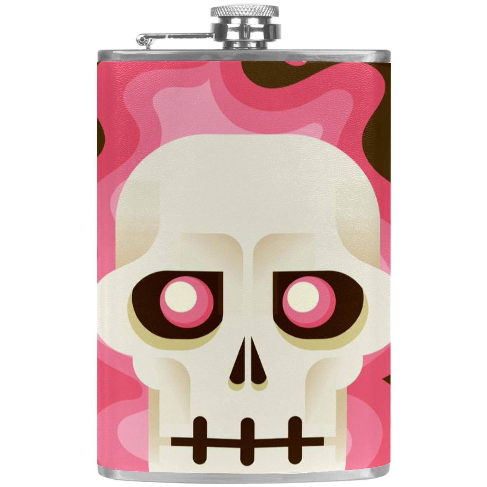 Flasque à whisky de poche cuir avec entonnoir de remplissage pour bar
