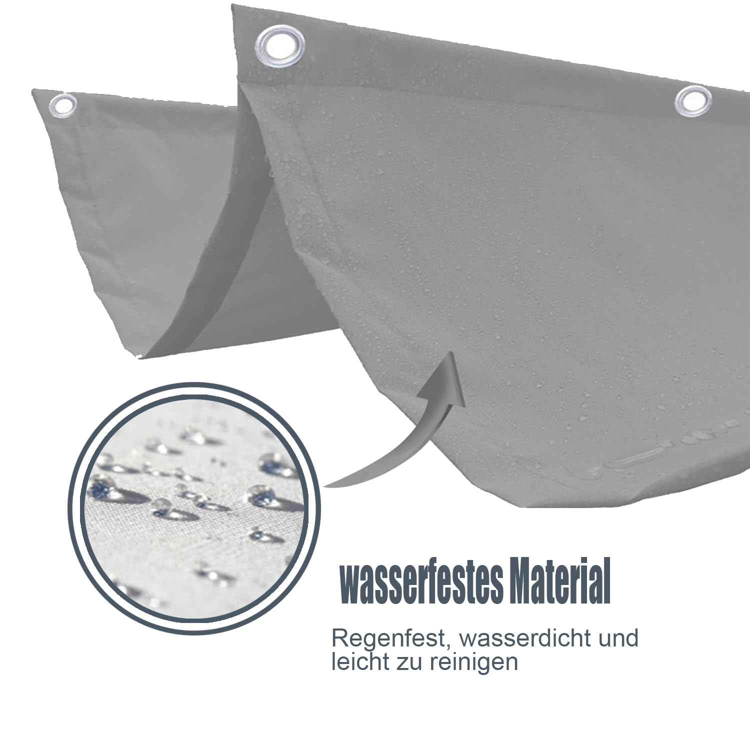 Toldo retráctil de onda, protección contra rayos UV, impermeable, para jardín, 2,5 x 3 m, color gris