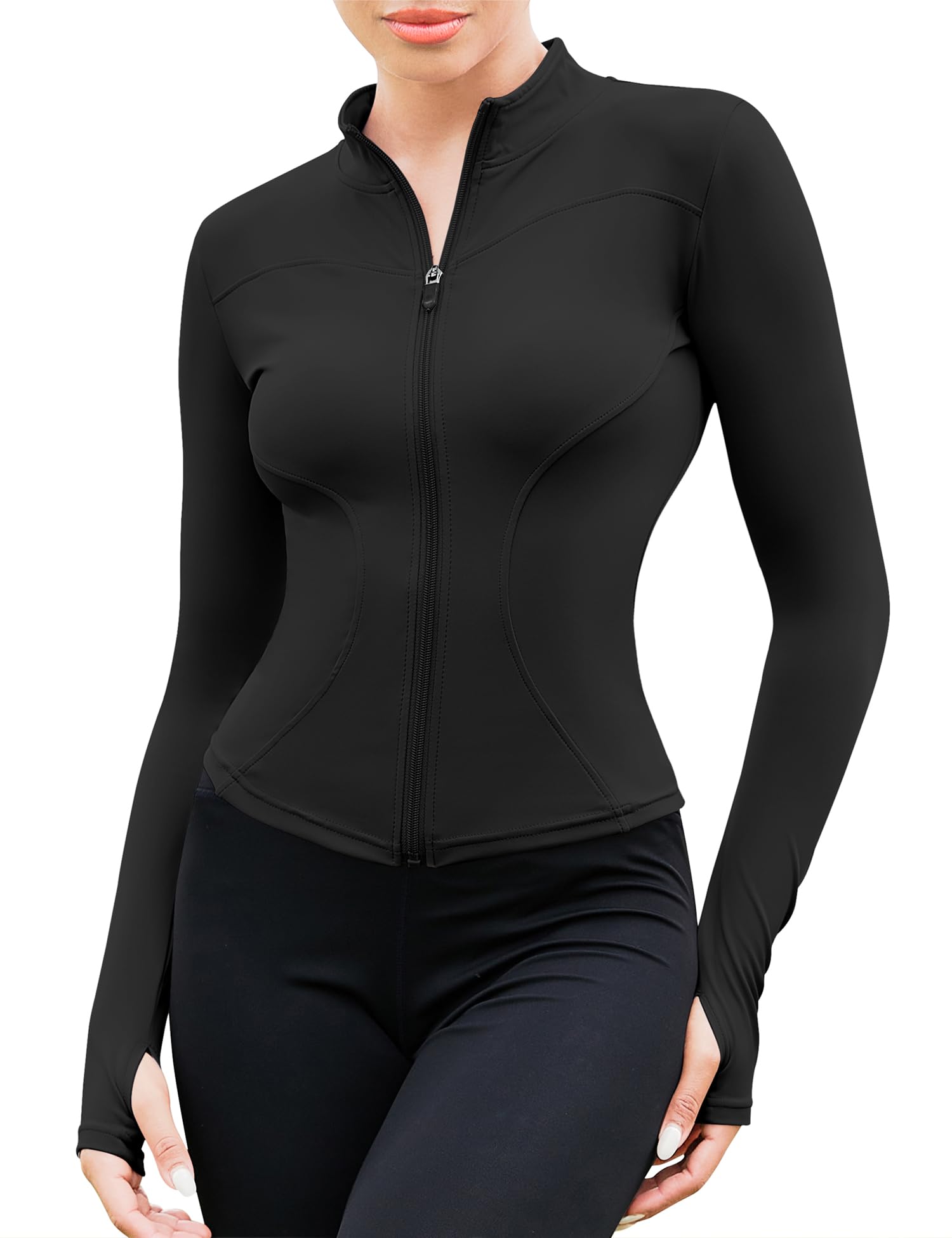 EFFAN Damen Sportjacke Yoga Shirt Langarm Fitness Eng Sportshirt Langarmshirt Laufshirt Laufjacke Gym Trainingsjacke Tops Sport Jacke