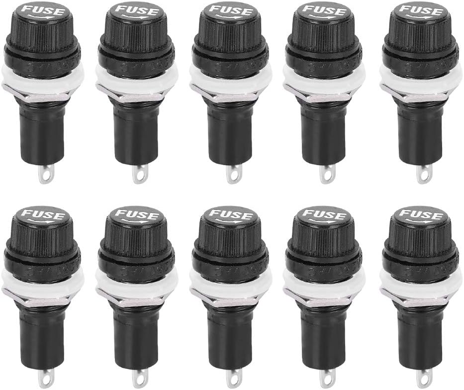 Sourcing Map Montage Sur Panneau 5pcs 5 X 20mm Porte-fusible Noir