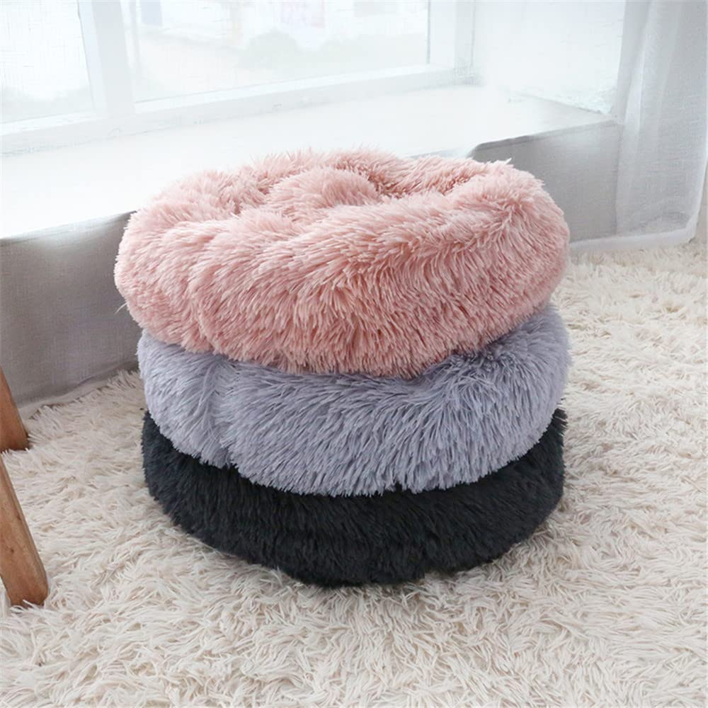 Mora Pets Donut Hundebett – Rund, Waschbar, Flauschig, Für Kleine Hunde & Katzen, Blau