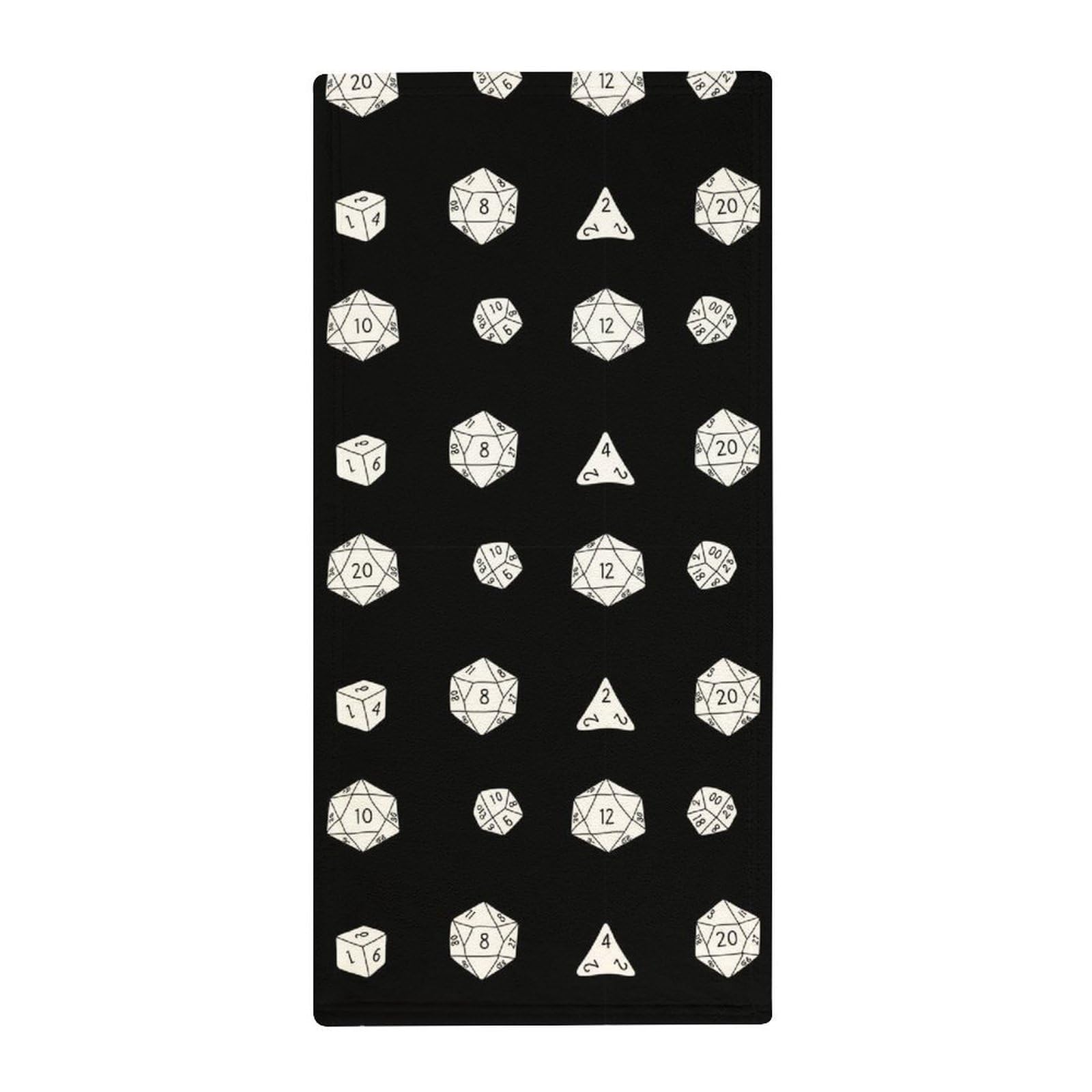 Anceky Microfiber Bath Towels for Gym & Spa, Dice Black Super Soft Quick-Drying Hand Towels