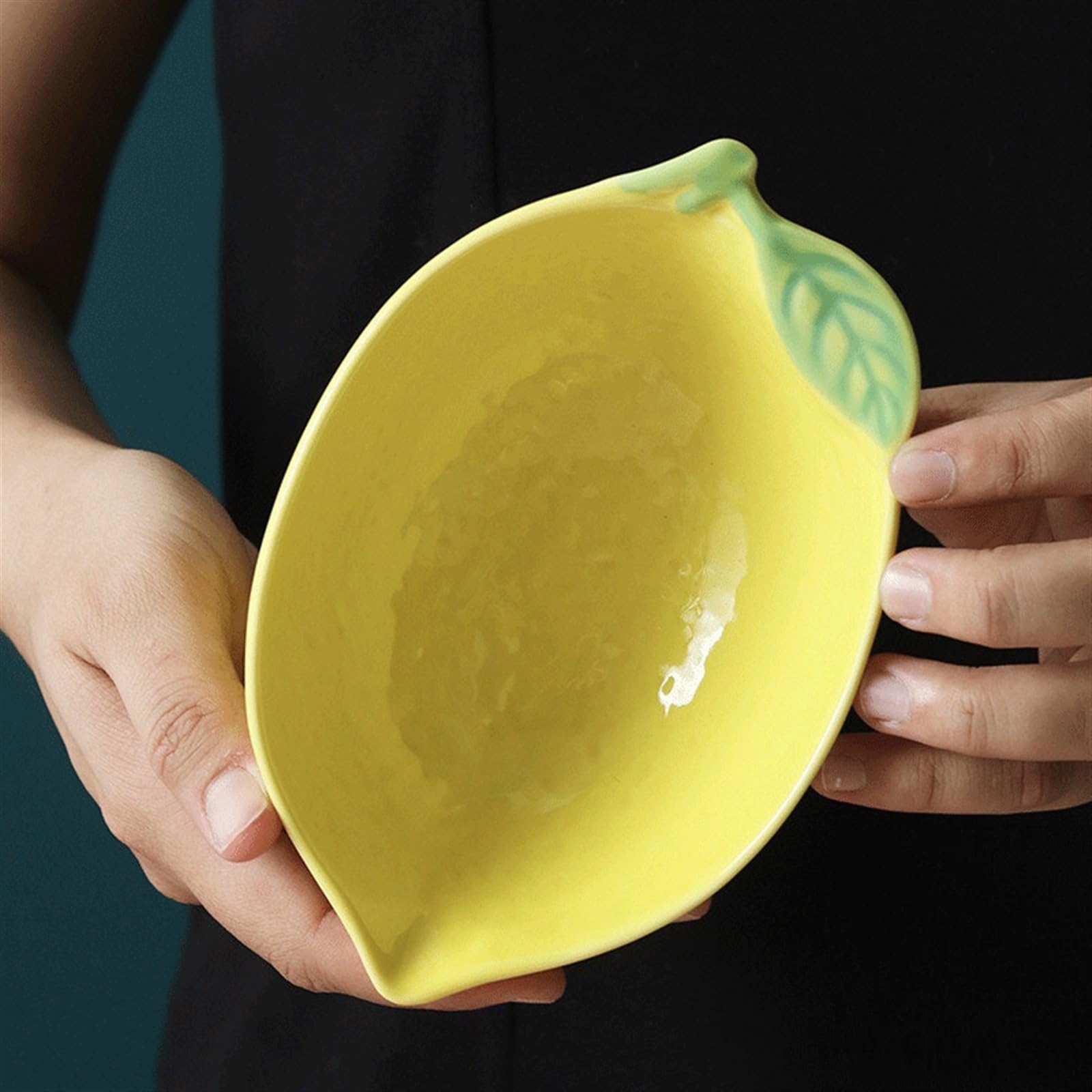 talerze do serwowania Ceramiczny talerz obiadowy w kształcie cytryny Piękny na owoce Zastawa stołowa do użytku domowego Spersonalizowany śniadaniowy Naczynia kuchenne Duże talerze makaronowe