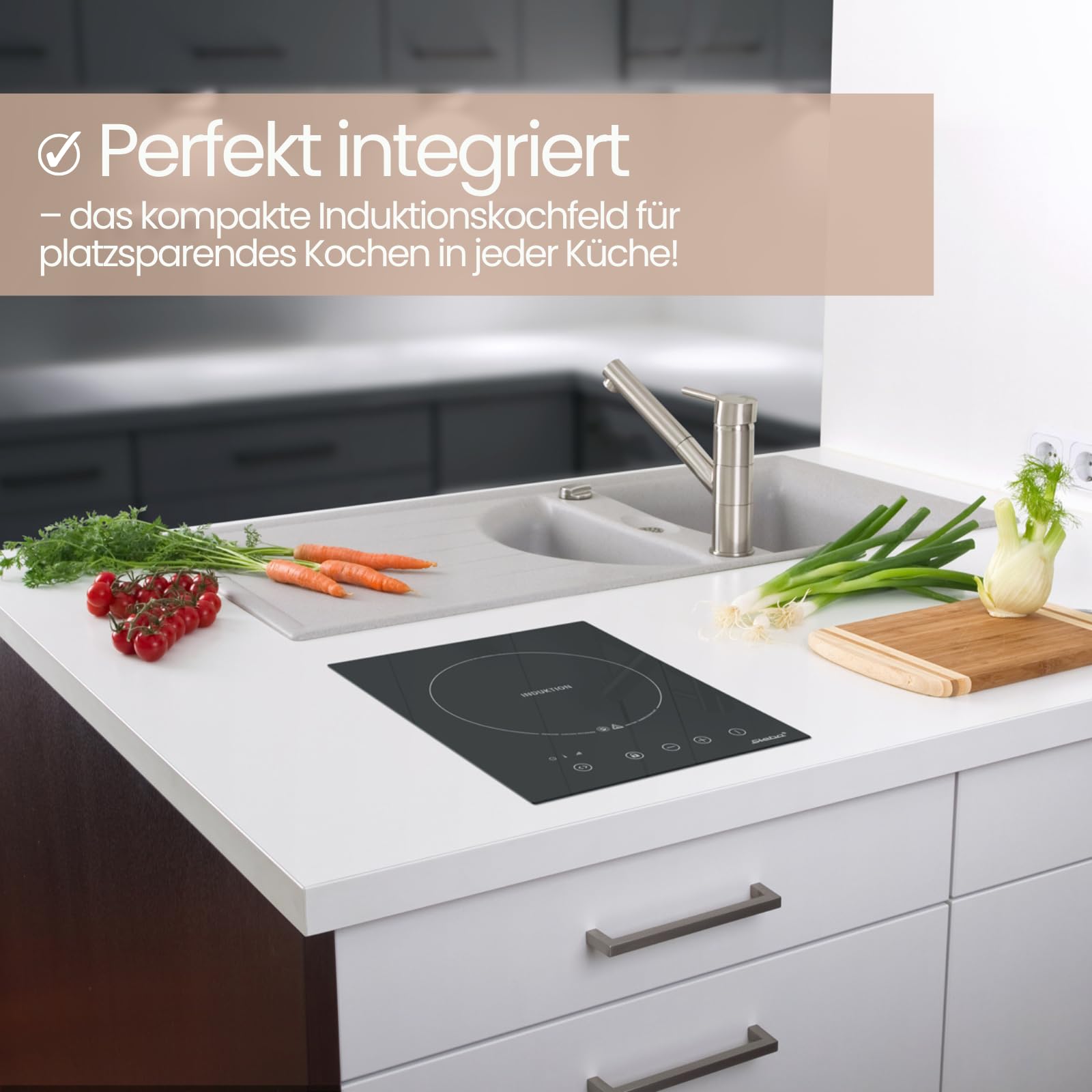 Steba IK 60 E Einbau-Induktionskochfeld 28 cm Glas-Keramik 10 Leistungsstufen Touch Control 2000 Watt