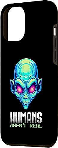 Miniatura 2 de iPhone 12 Pro Max Humans Aren't Real Scary Alien Head UFO Alien Face Space Case