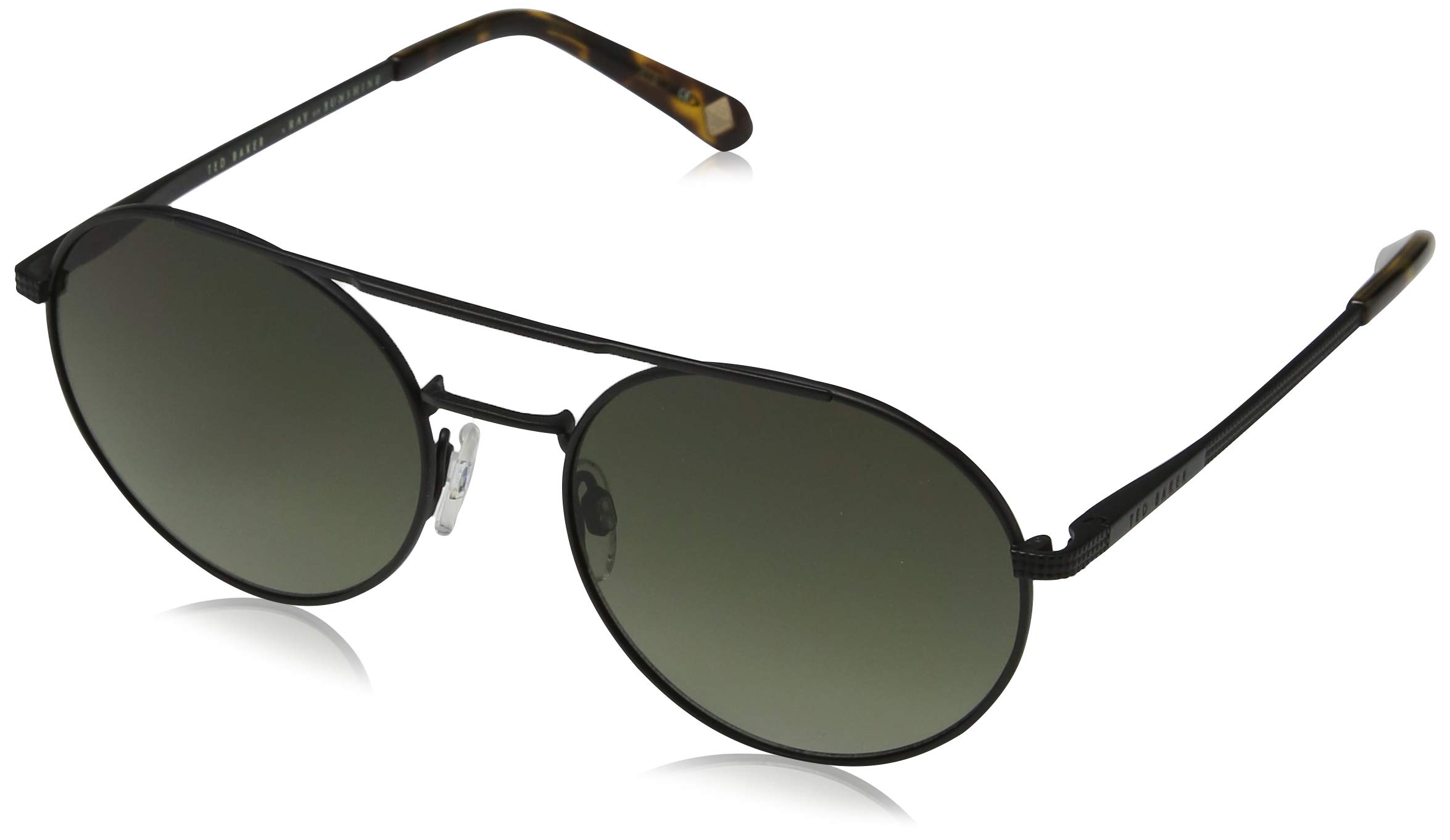 Ted Baker Sunglasses Men's TB1531 Warner Round Sunglasses 54, Black/Green
