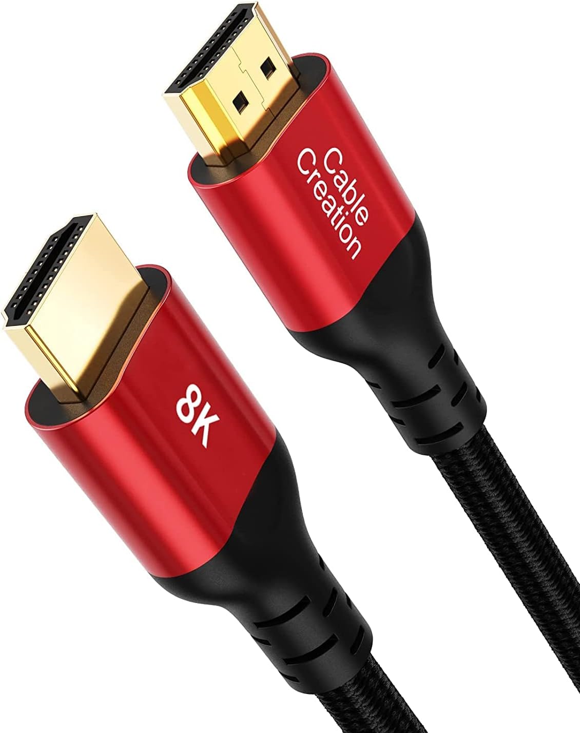 CableCreation 8K HDMI Cable 10 Feet, 48Gbps HDMI 8K@60Hz Cable eARC HDR HDCP 2.2 2.3 Compatible with PS5, PS4, Xbox Series X, MacBook Pro 2021, Roku TV, Rtx 3080 (Red)