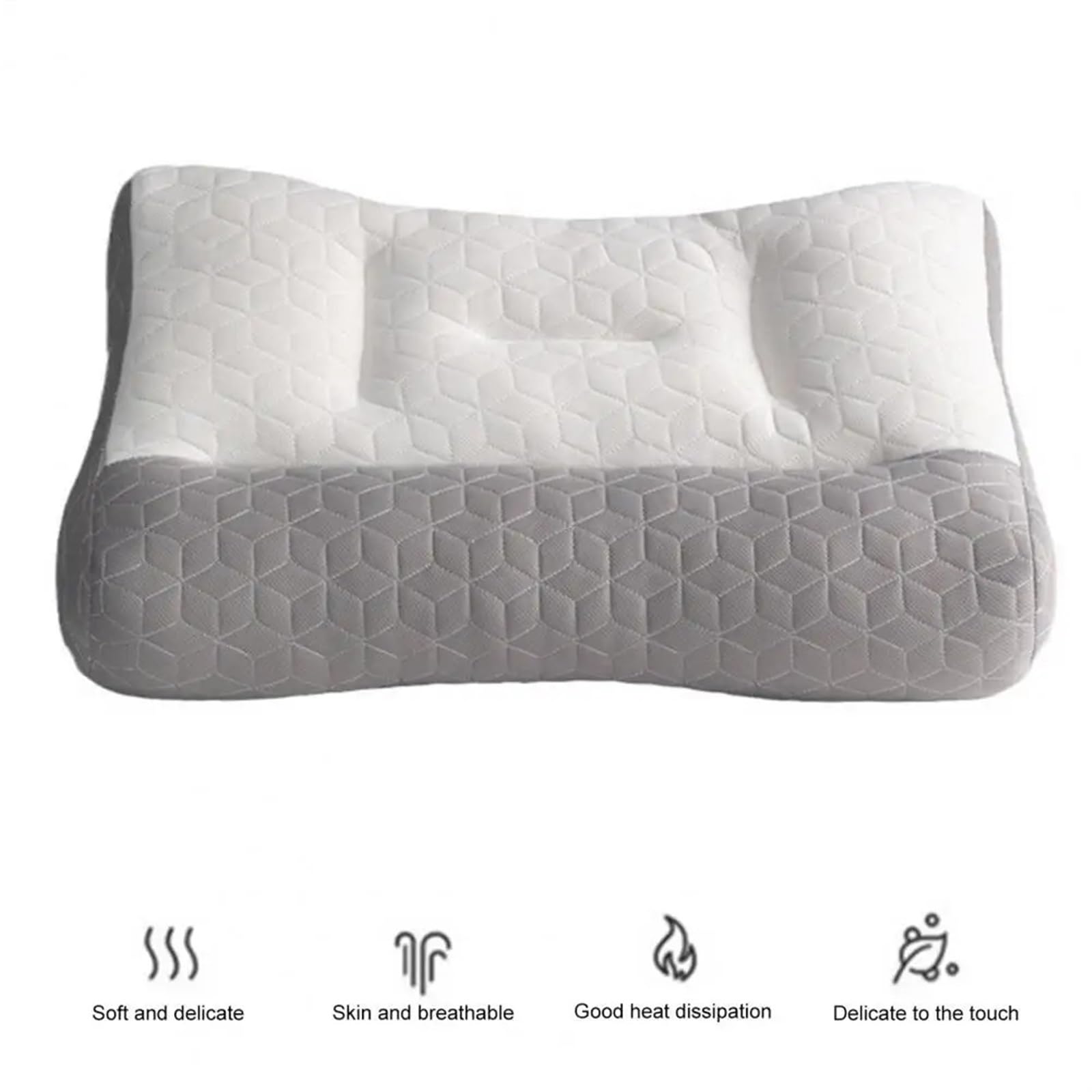 Almohada De Espuma con Memoria Almohada Almohada de Espuma viscoelástica for aliviar el Dolor, Almohada de Soporte Cervical elástica Gruesa for Dormir, Transpirable y sin Dolor para La Cama(L)