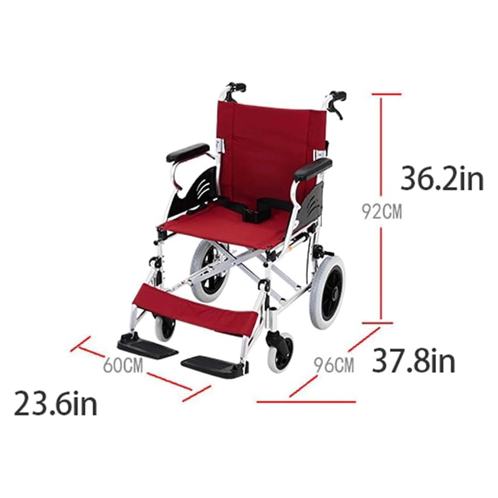 Wózek inwalidzki Aluminium rolstoel Draagbare sport-handmatige transportrolstoelen met veiligheidsgordel Rolstoelen Opvouwbare transportstoel wygodne