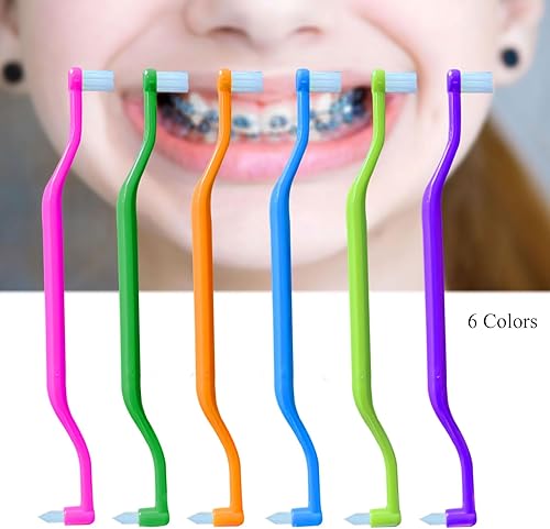 Miniatura 3 de 6 piezas de cepillo de dientes ortodóntico de doble extremo, cepillo de dientes de cabeza pequeña, cepillo de dientes para aparatos ortopédicos,