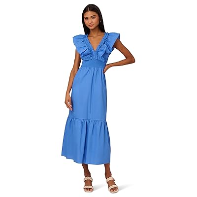 Adrianna Papell Ruffle Front Maxi Dress Women
