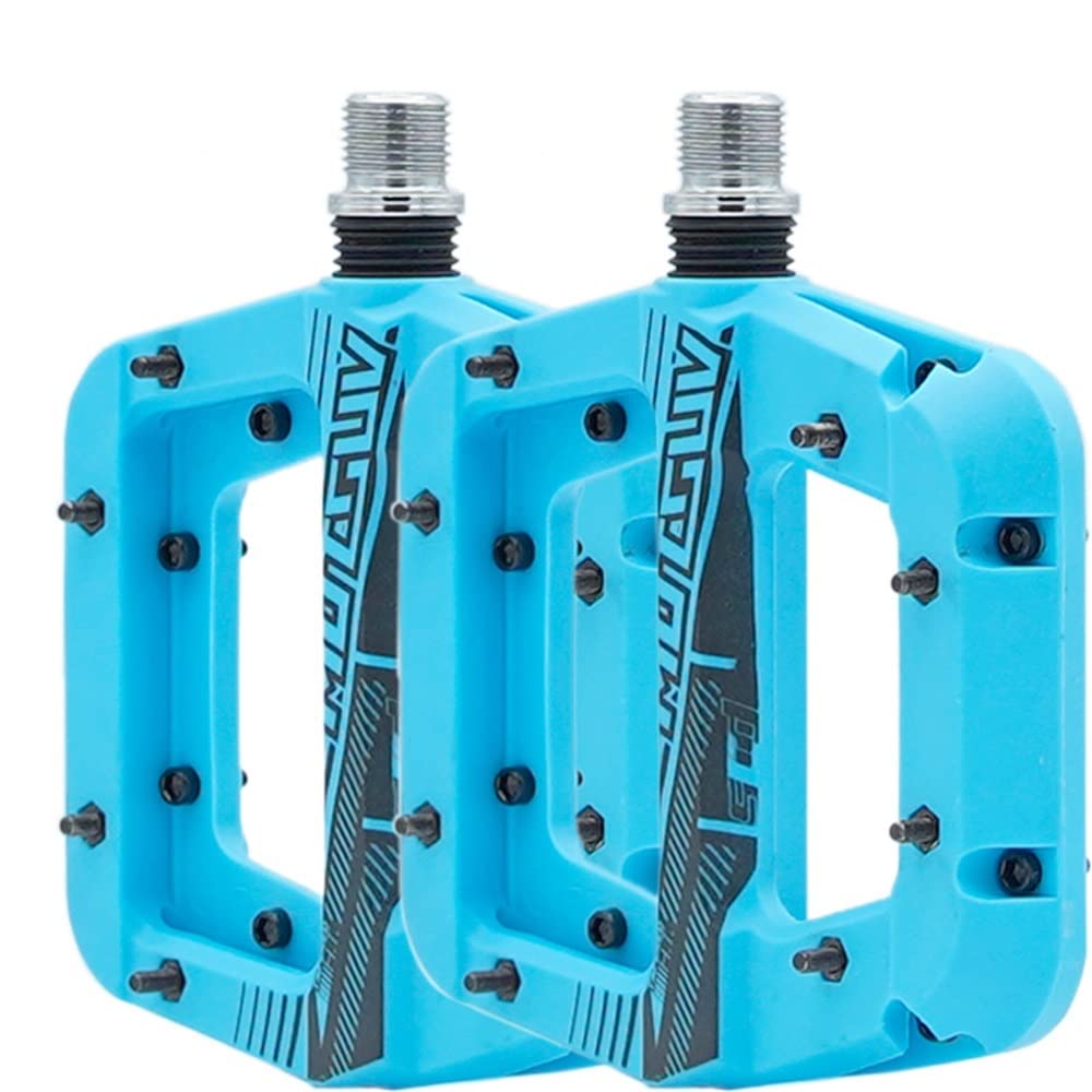 Pedali Bici Pedale in Nylon a Pedale in Nylon a Pedale a Pedale Piatta a Pedale Piatta a Pedale da 9/16 Pollici MTB Pagni for Biciclette for Cuscinetti Pedali (Color : Blue)