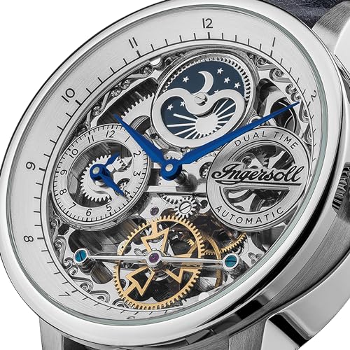 Ingersoll The Jazz Mens Automatic Watch I07702 With A Silver Dial And A Blue Genuine Leather Band - 2