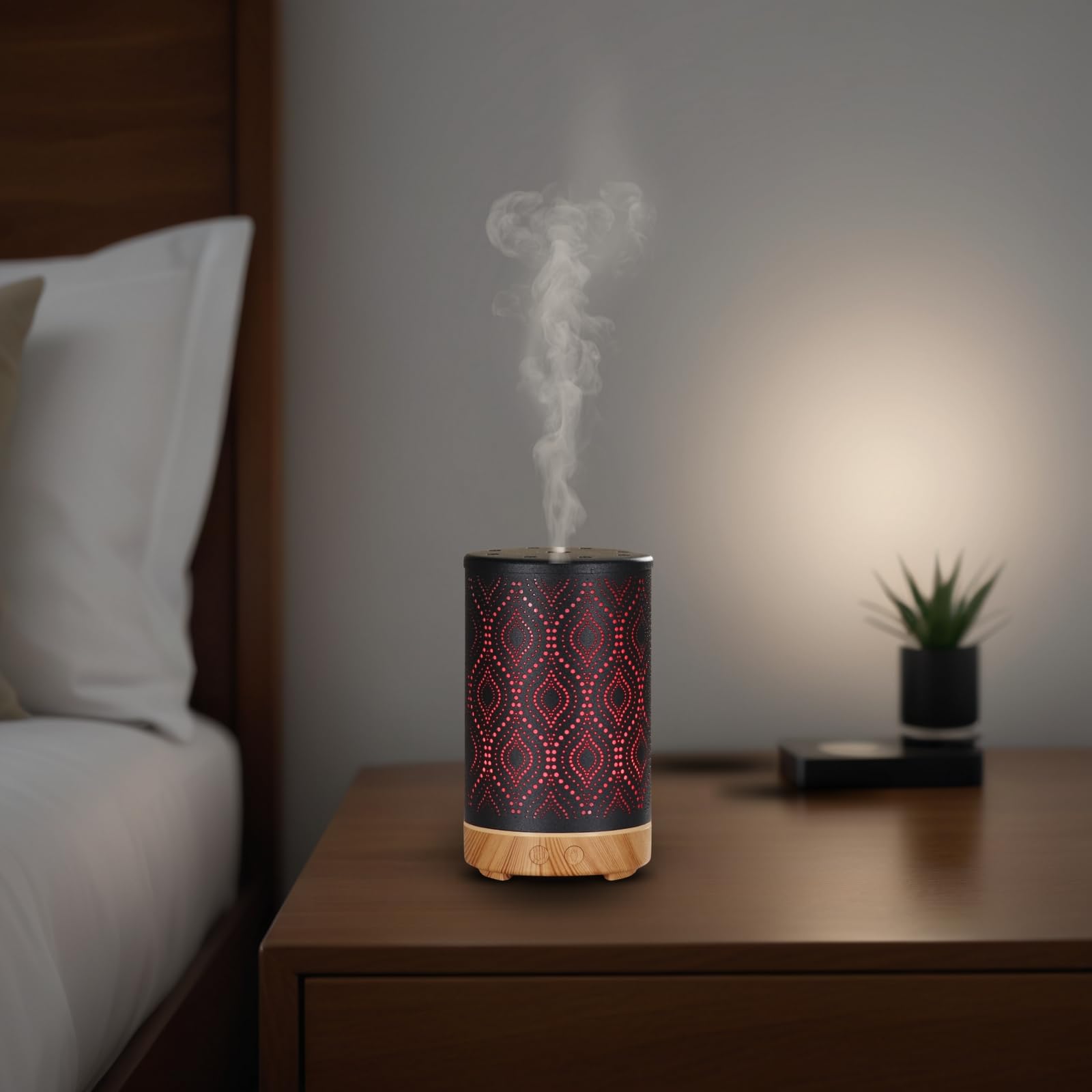 Zen'Arôme Difusor ultrasónico de aromaterapia Sevilla, difusor de Aceite Esencial en frío, difusor eléctrico con Control Remoto, iluminación LED Personalizable, Carcasa de Metal con diseño Original
