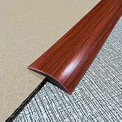 DAILISEN 6.56ft Vinyl Self Adhesive Overlap Threshold Reducer,Flooring Tile Laminate Border Transition Strip,Flat Carpet Rug Edging Strips, Fluted Saddle,Flexible Molding Trim,Stair Edging