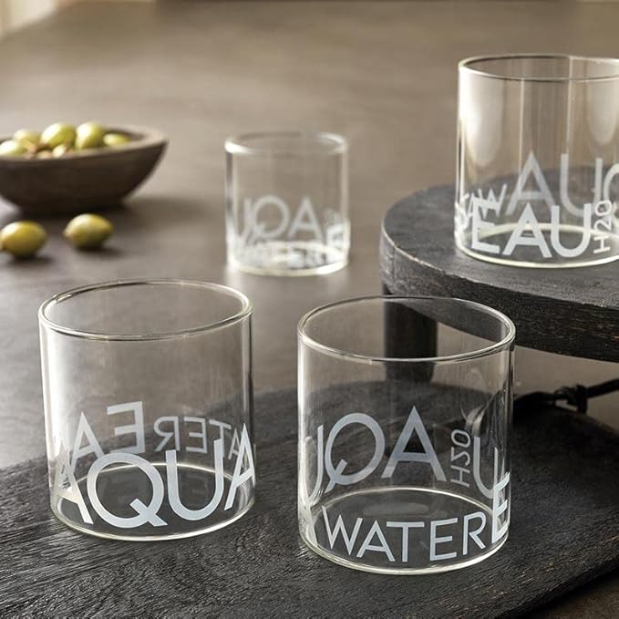 Vasos de Agua Table Sugar, Set de 4, Agua Water Eau H20 miniatura 2