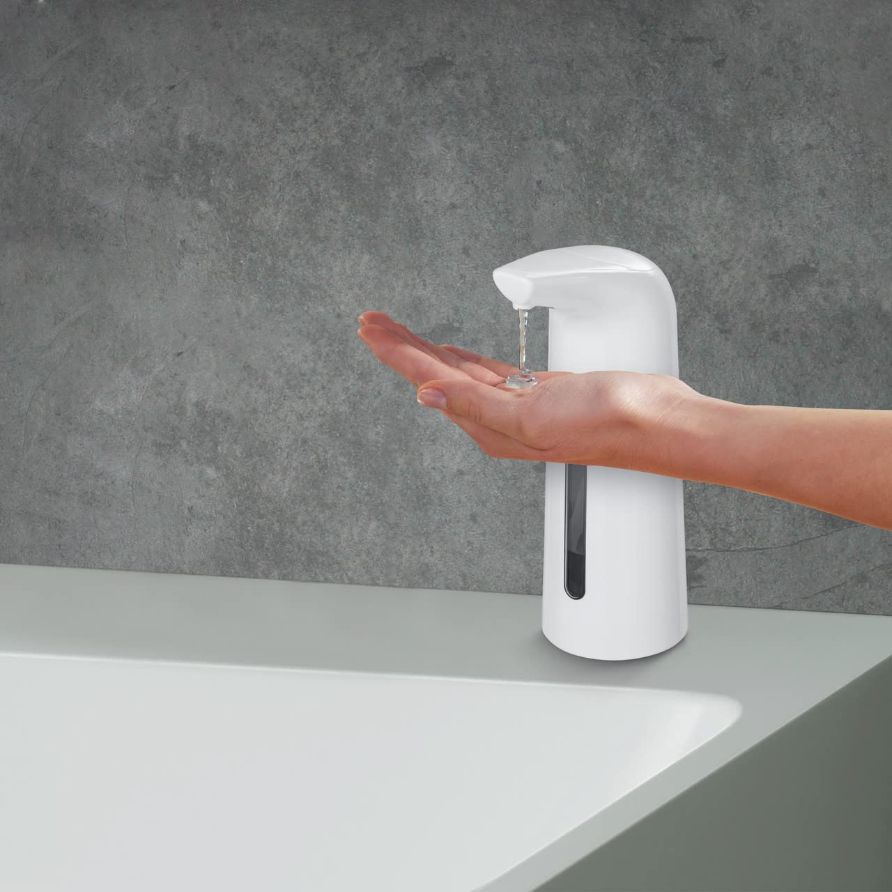 Larino, dispenser automatico per sapone e disinfettante, a infrarossi, dosatore automatico e disinfettante, 0,4 l
