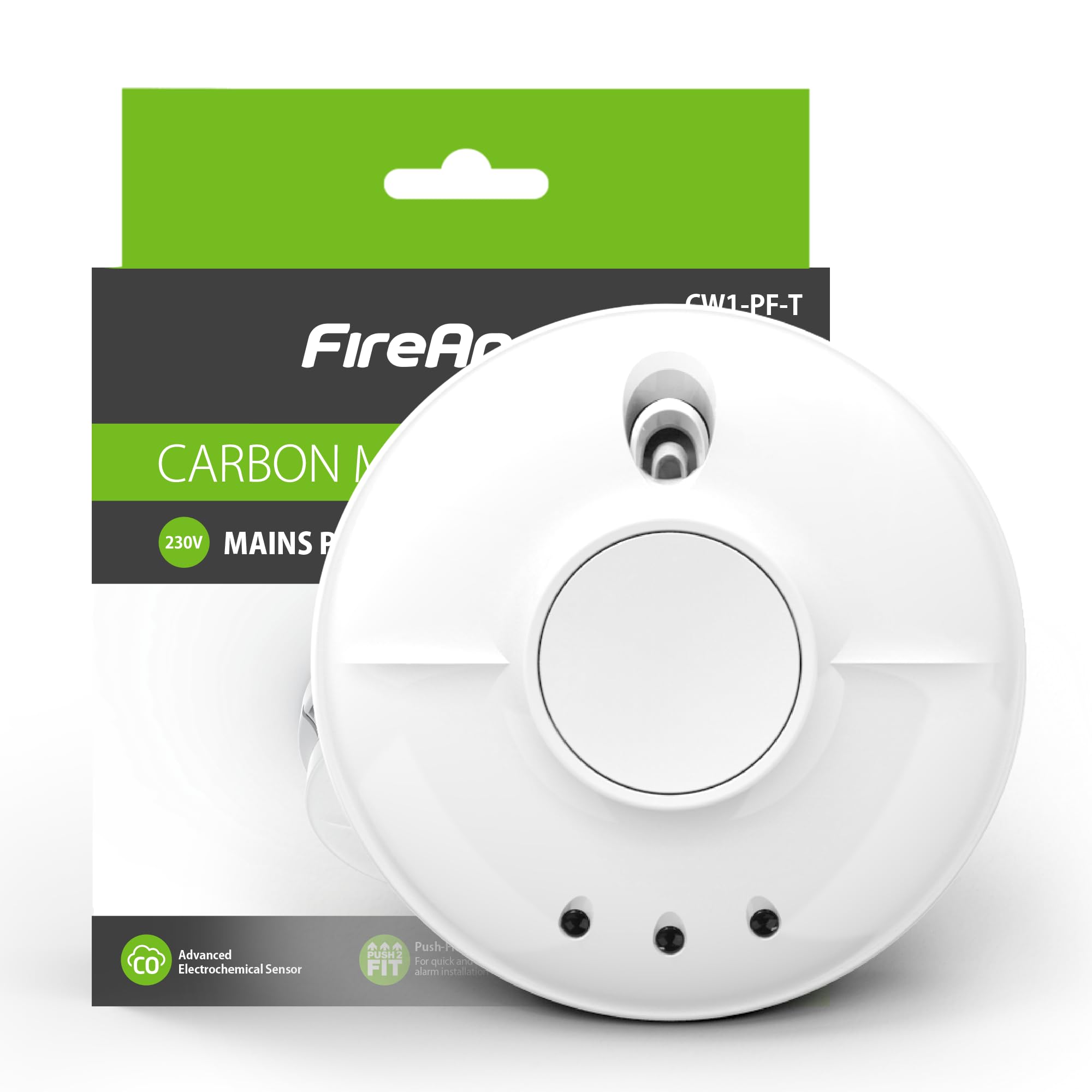 FireAngel CW1-PF-T - Alarma de monóxido de Carbono con batería de Respaldo