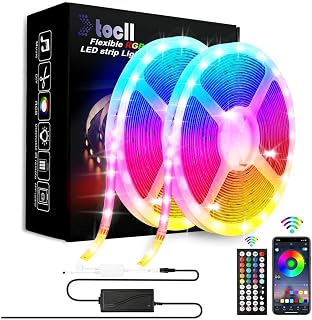 TOCLL Led Strip Lights 16m Music Sync Colour Changing Light Strip with 44-Keys IR Remote Controller Flexible 480 RGB LEDs Light Strips Kit- Cuttable DIY Decoration- APP Controlled