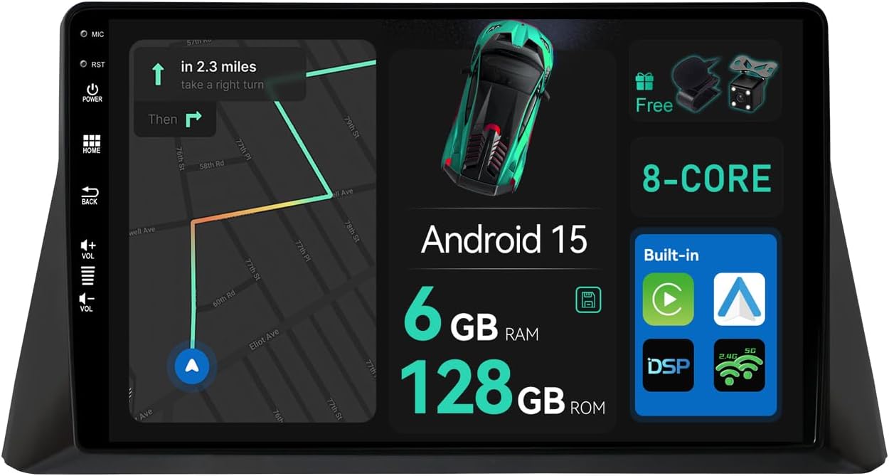 [8-Core, 6G+128G] - Android 15 Car Stereo For Honda Accord 8th (2008-2013) Sat Nav - Wireless CarPlay/Android Auto - Camera & MIC - IPS 10.1 Inch 2 Din DSP Steering Wheel DAB Fast-boot 360-CAM