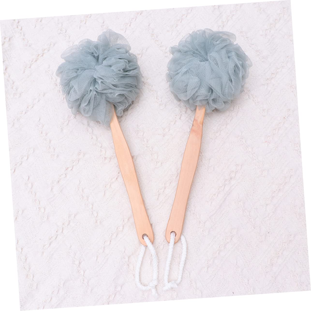 VALICLUD 3 Piezas De Bolas De Baño Cepillos De Fregar Para Toallas De Baño Mango Largo Fibras Esponjosas Bolas De Espuma Con Mango Accesorios De Baño Esponja De Baño De Bambú