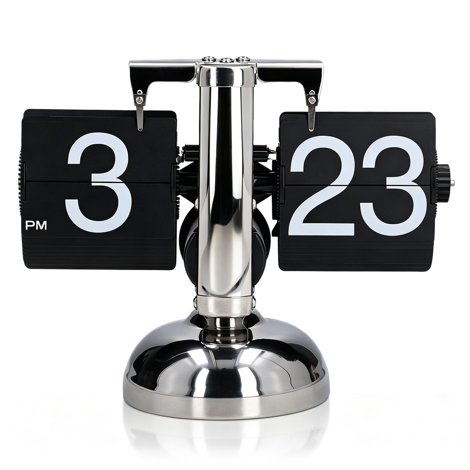 HERCHR Retro-Flip-Down-Uhr, Automatisches Umblättern Großer Zahlen, Mechanische Schreibtischuhr, Interne Zahnradbetriebene Digitaluhr Für Heimdekoration