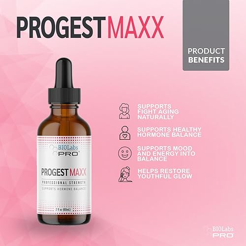 Miniatura 3 de Progest MAXX Aceite de progesterona, progesterona bioidéntica natural para mujeres, sofocos y apoyo para la menopausia, botella de 2 onzas,