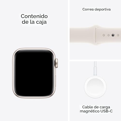 Miniatura 6 de Apple Reloj SE (2 generación) GPS 1.575 in Smartwatch con caja de aluminio Starlight con correa deportiva Starlight SM. Monitores de fitness y