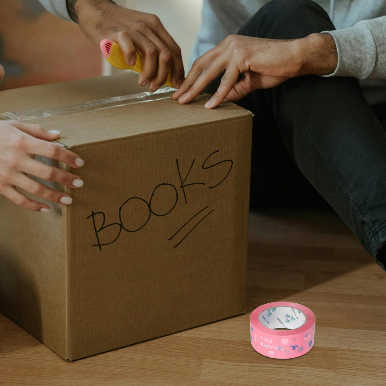 Gatuida Thanks Tape Clear Duct Tape Clear Tape Pink Stickers Thank You Tape Packing Tape Sealing Takeout Carton Decorative Sealing Tape for Shipping Thank You Sticker Small and Bopp - Image 3