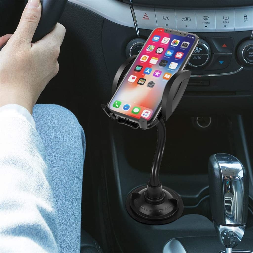 Uniwersalny uchwyt samochodowy na telefon z regulowaną gęsią szyją 360 ° do uchwytu samochodowego na kubek Uchwyt samochodowy na telefon głośnomówiący (kolor: czarny, rozmiar: uniwersalny) decorate