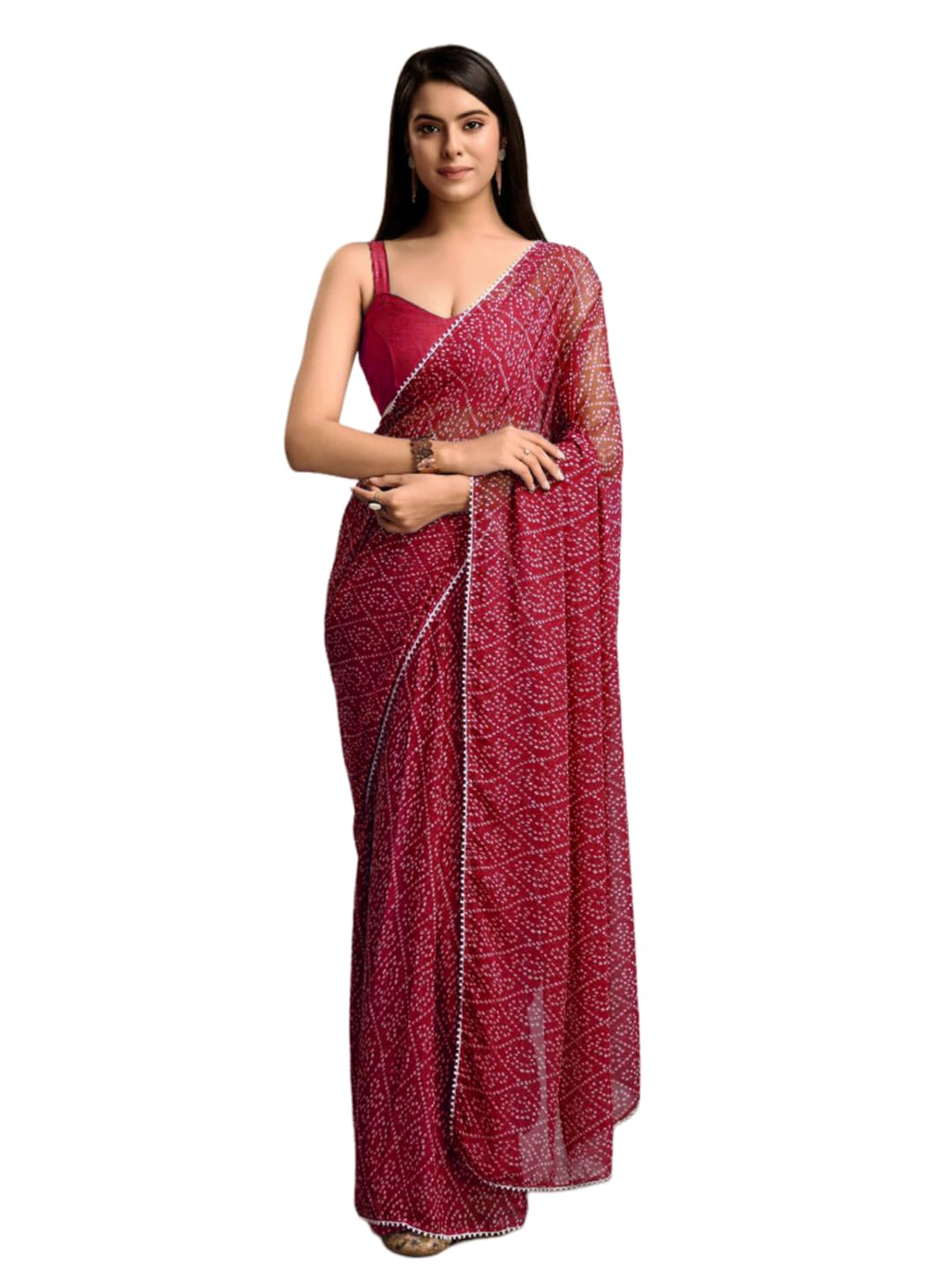 DIVUSReady to wear Pre draped Prestitched one min readymade Designer Parywear saree with Unstitch Blouse