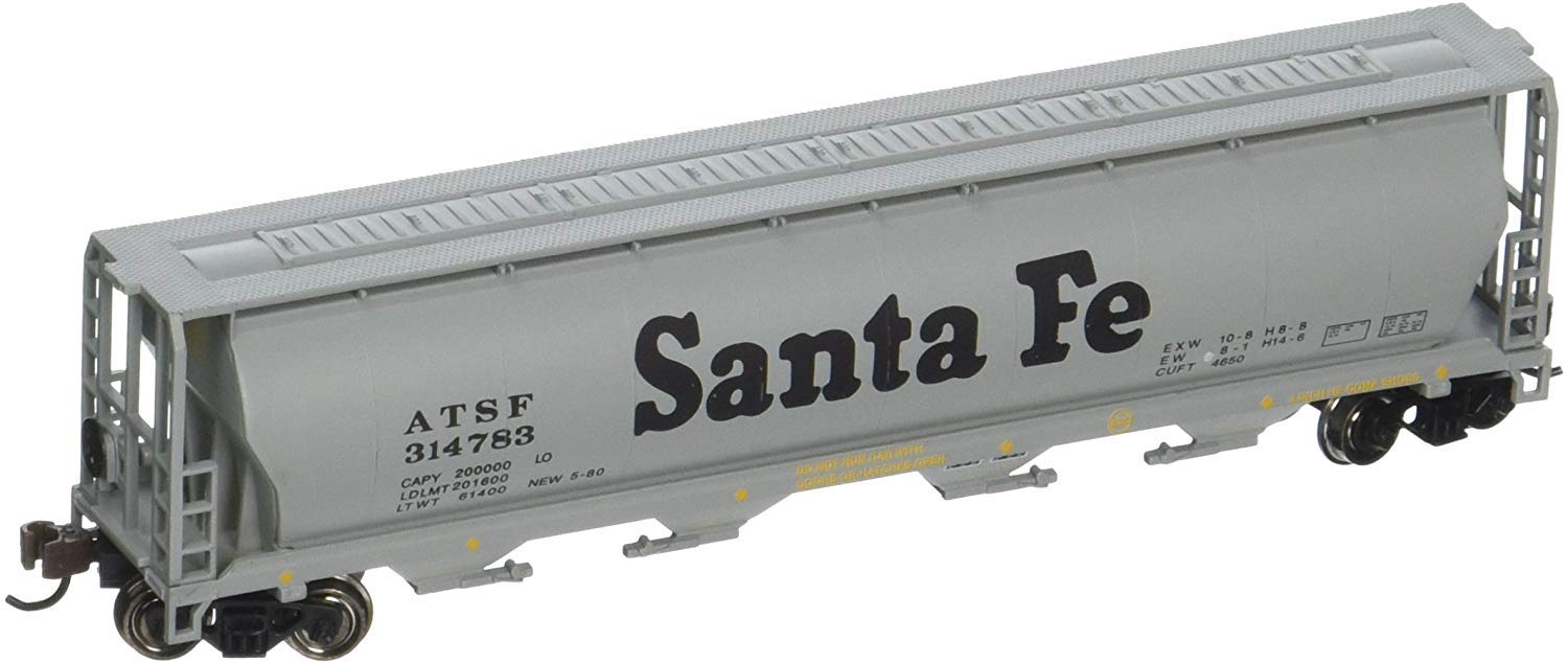 BachmannIndustries Inc. Canadian 4-Bay Cylindrical Grain Hopper Santa Fe - N Scale