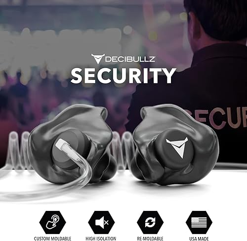 Miniatura 7 de Decibullz Juego de Auriculares de Radio de Seguridad Moldeados a Medida, Termoajustables Diseñados para Radios de Tubo Acústico Claras, Aislamiento
