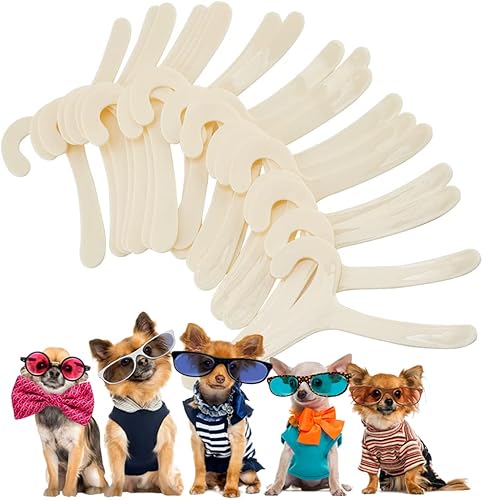 Miniatura 4 de 40 perchas de plástico para ropa para mascotas, perchas de gasa de limón para animales pequeños, perchas de ropa con estampado de patas de mascotas,