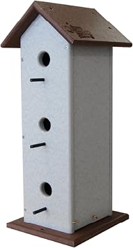 Amish Made Recycled Plastic Triple Wren House, Vertical
