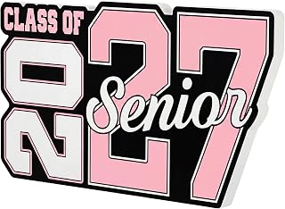 Gerrii Senior Pink Class of 2027 Sign Graduation Decorations Class of 2027 Decorations Photo Prop Graduation Table Centerpieces for Senior Night Decor High School College Sign Grad Party Supplies