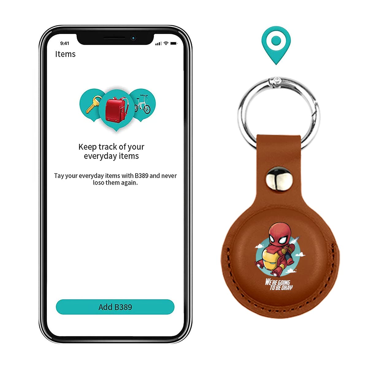 スパイダーマン　air tag ケース Amazon.com: Marvel Spiderman AirTag Holder Keychain Case