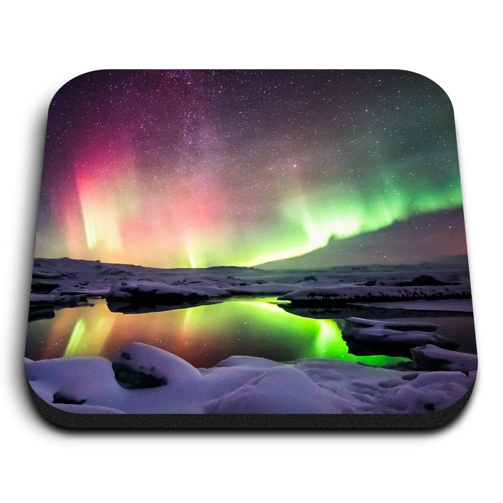 1 x Square MDF Fridge Magnet - Aurora Borealis Northern Lights Sky Art 8516