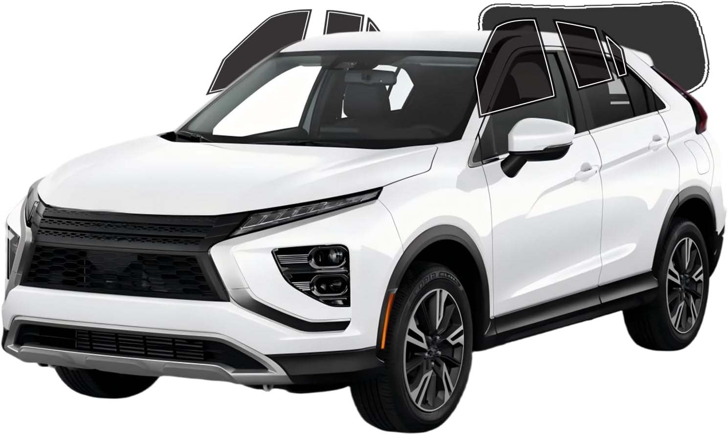 Precut Window Tint Film For Mitsubishi Eclipse Cross 2022-2026 All Side+Rear Windshield 50% VLT 2Ply Anti-Shatter, UV Block, Privacy Protection, Easy Install, No Trimming Needed,Heat & Glare Reduction