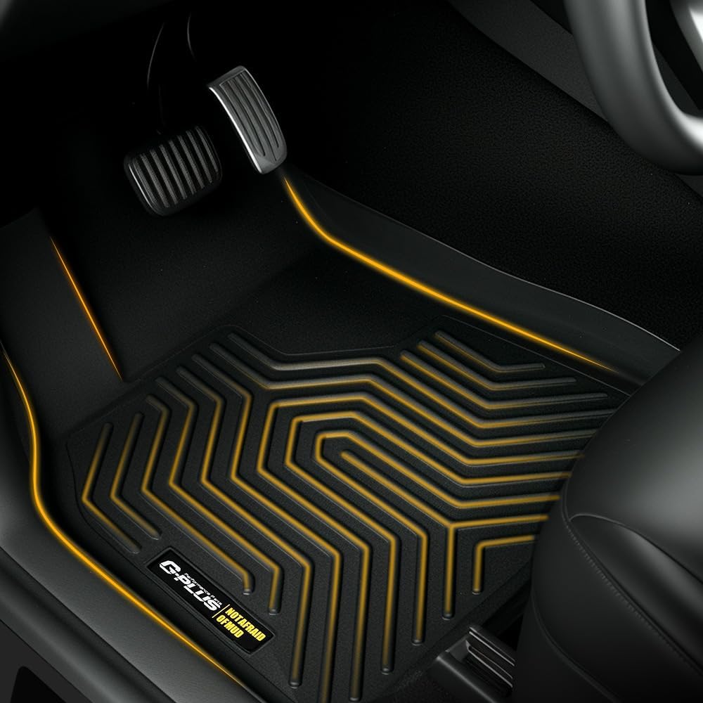 G-PLUS TPE Floor Mats Compatible with Tesla Model 3 2017-2023 Sept Old Style, Not Fit 2023 Oct-2026 New Model,1st & 2nd Row, Car Floor Cargo Liners Accessories Black